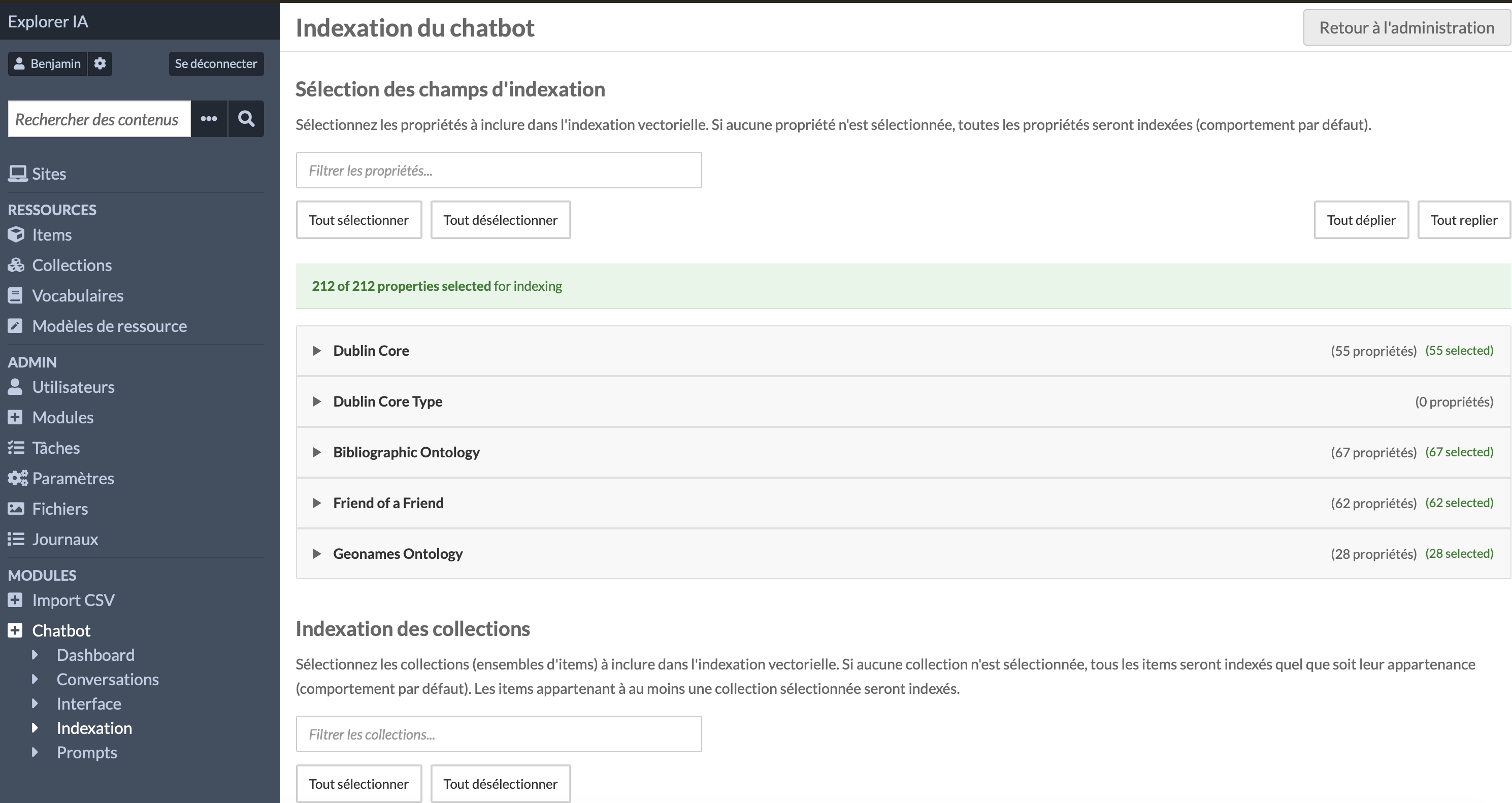 Indexation des collections